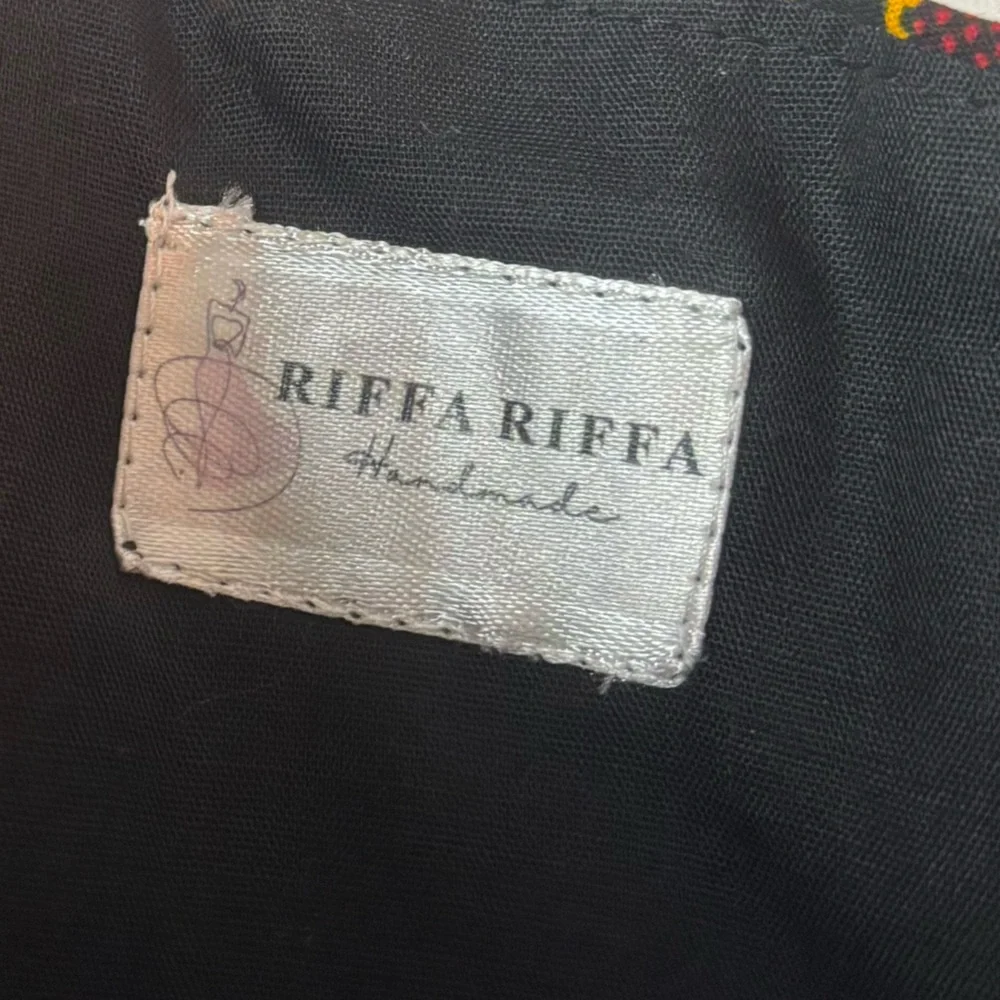 Riffa Riffa African Wax Print Corset Lace Back Red Gold Black Sz Small - Picture 5 of 7